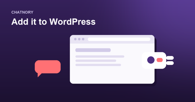A WordPress page with a plugin plugging into it and a chat bubble beside it